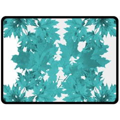 Blue Autumn Maple leaves collage, graphic design Fleece Blanket (Large) 