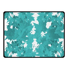 Blue Autumn Maple Leaves Collage, Graphic Design Fleece Blanket (small) by picsaspassion