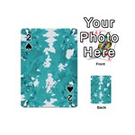 Blue Autumn Maple leaves collage, graphic design Playing Cards 54 Designs (Mini) Front - Spade2