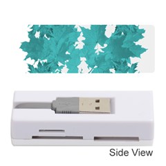 Blue Autumn Maple leaves collage, graphic design Memory Card Reader (Stick)