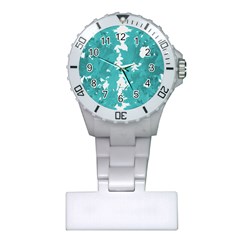 Blue Autumn Maple leaves collage, graphic design Plastic Nurses Watch