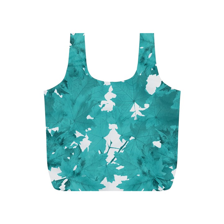 Blue Autumn Maple leaves collage, graphic design Full Print Recycle Bag (S)