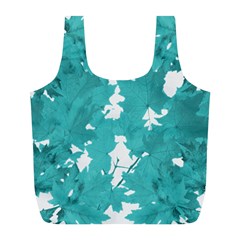 Blue Autumn Maple Leaves Collage, Graphic Design Full Print Recycle Bag (l) by picsaspassion