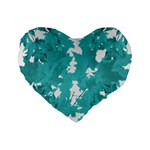 Blue Autumn Maple leaves collage, graphic design Standard 16  Premium Flano Heart Shape Cushions Front