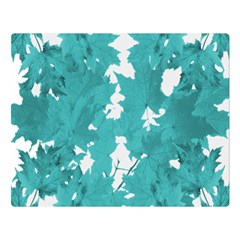 Blue Autumn Maple leaves collage, graphic design Double Sided Flano Blanket (Large) 