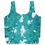 Blue Autumn Maple leaves collage, graphic design Full Print Recycle Bag (XXXL) Front