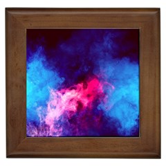 Colorful Pink And Blue Disco Smoke - Mist, Digital Art Framed Tile by picsaspassion