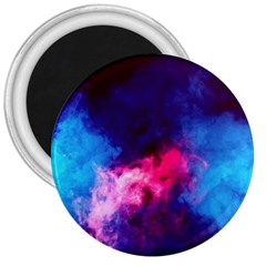 Colorful Pink And Blue Disco Smoke - Mist, Digital Art 3  Magnets by picsaspassion