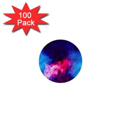 Colorful Pink And Blue Disco Smoke - Mist, Digital Art 1  Mini Buttons (100 Pack)  by picsaspassion