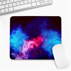 Colorful Pink And Blue Disco Smoke - Mist, Digital Art Large Mousepads by picsaspassion