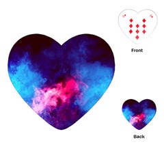 Colorful Pink And Blue Disco Smoke - Mist, Digital Art Playing Cards Single Design (heart)