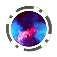 Colorful Pink And Blue Disco Smoke - Mist, Digital Art Poker Chip Card Guard by picsaspassion