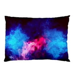 Colorful Pink And Blue Disco Smoke - Mist, Digital Art Pillow Case by picsaspassion