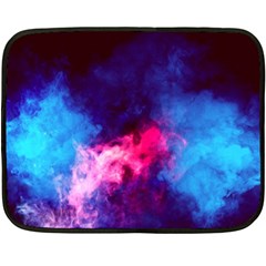 Colorful Pink And Blue Disco Smoke - Mist, Digital Art Double Sided Fleece Blanket (mini)  by picsaspassion