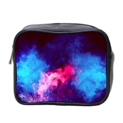 Colorful Pink And Blue Disco Smoke - Mist, Digital Art Mini Toiletries Bag (two Sides) by picsaspassion