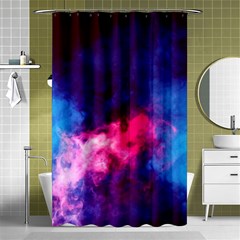 Colorful Pink And Blue Disco Smoke - Mist, Digital Art Shower Curtain 48  X 72  (small)  by picsaspassion