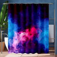 Colorful Pink And Blue Disco Smoke - Mist, Digital Art Shower Curtain 60  X 72  (medium)  by picsaspassion