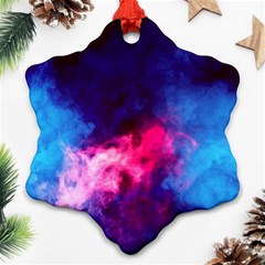 Colorful Pink And Blue Disco Smoke - Mist, Digital Art Ornament (snowflake)