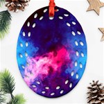 Colorful Pink and Blue Disco smoke - mist, digital art Oval Filigree Ornament (Two Sides) Front