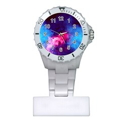 Colorful Pink And Blue Disco Smoke - Mist, Digital Art Plastic Nurses Watch by picsaspassion