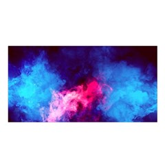 Colorful Pink And Blue Disco Smoke - Mist, Digital Art Satin Shawl by picsaspassion