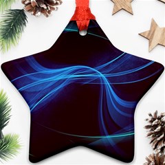 Light Waves In Blue And Green, Graphic Art Ornament (star)