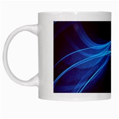 Light Waves In Blue And Green, Graphic Art White Mugs