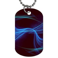 Light Waves In Blue And Green, Graphic Art Dog Tag (one Side) by picsaspassion