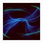 Light waves in Blue and Green, graphic art Medium Glasses Cloth Front