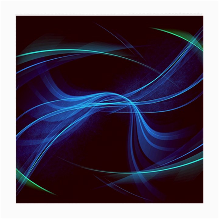 Light waves in Blue and Green, graphic art Medium Glasses Cloth