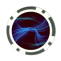 Light Waves In Blue And Green, Graphic Art Poker Chip Card Guard by picsaspassion