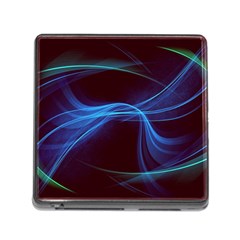 Light Waves In Blue And Green, Graphic Art Memory Card Reader (square 5 Slot) by picsaspassion