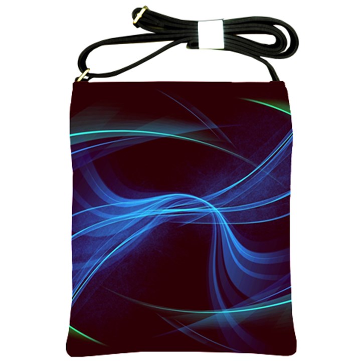 Light waves in Blue and Green, graphic art Shoulder Sling Bag