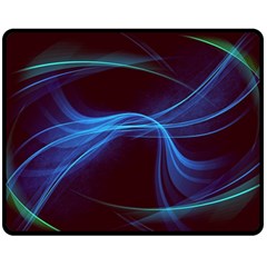 Light Waves In Blue And Green, Graphic Art Fleece Blanket (medium)  by picsaspassion