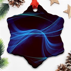 Light Waves In Blue And Green, Graphic Art Ornament (snowflake)