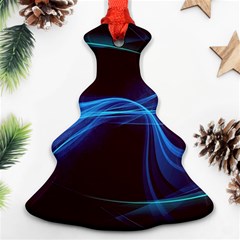 Light Waves In Blue And Green, Graphic Art Ornament (christmas Tree) 