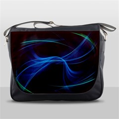 Light Waves In Blue And Green, Graphic Art Messenger Bag by picsaspassion