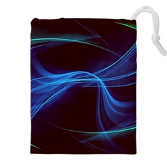 Light Waves In Blue And Green, Graphic Art Drawstring Pouch (4xl) by picsaspassion