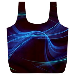 Light Waves In Blue And Green, Graphic Art Full Print Recycle Bag (xxxl) by picsaspassion