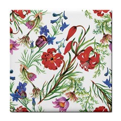 Summer Flowers Tile Coaster by goljakoff