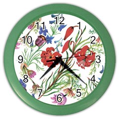 Summer Flowers Color Wall Clock by goljakoff