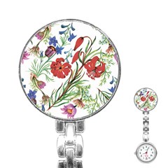 Summer Flowers Stainless Steel Nurses Watch by goljakoff