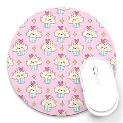 Kawaii Cupcake  Round Mousepads