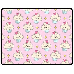 Kawaii Cupcake  Fleece Blanket (medium) 