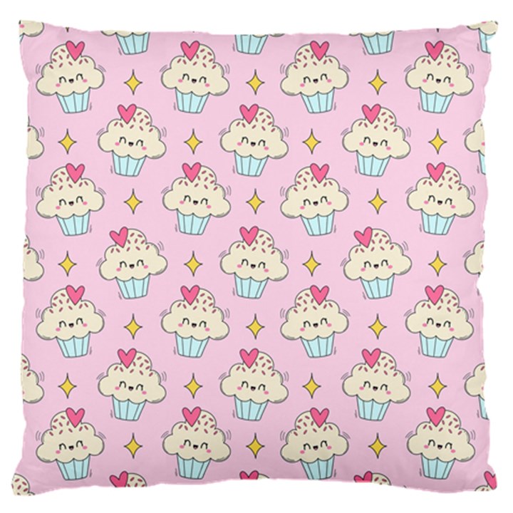 Kawaii Cupcake  Large Flano Cushion Case (One Side)