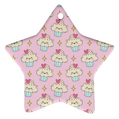 Kawaii Cupcake  Ornament (star)