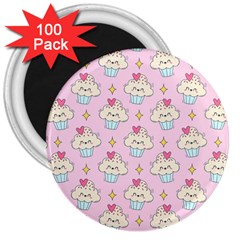 Kawaii Cupcake  3  Magnets (100 Pack) by lisamaisak