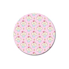 Kawaii Cupcake  Magnet 3  (round)