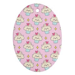 Kawaii Cupcake  Ornament (oval) by lisamaisak