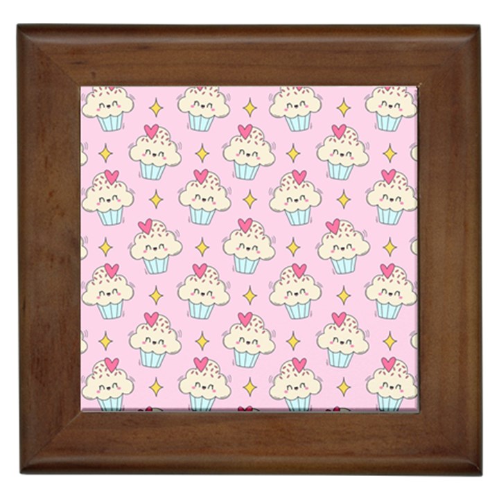 Kawaii Cupcake  Framed Tile